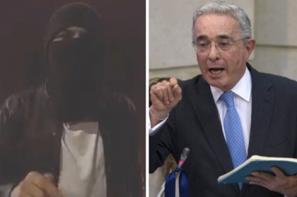Encapuchado y Álvaro Uribe