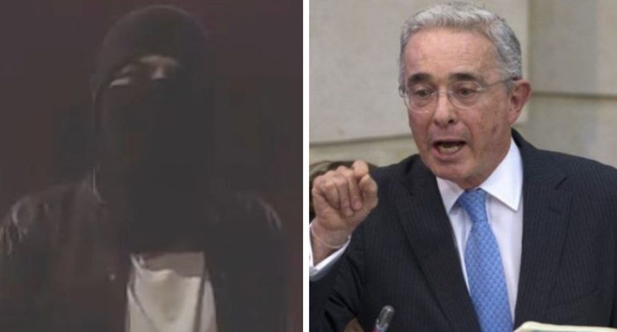 Encapuchado y Álvaro Uribe