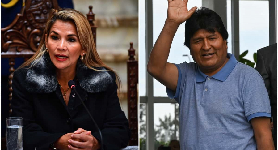 Jeanine Áñez y Evo Morales