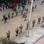 Militares en calles de Bogotá