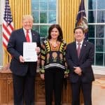 Donald Trump, María Victoria García y Francisco Santos