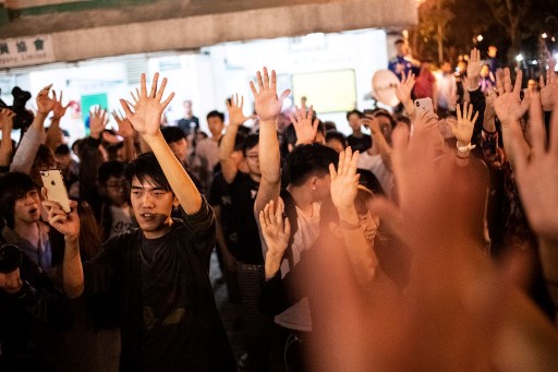 Protestantes en Hong Kong