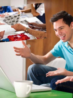 Dos personas jugando bingo