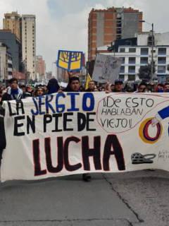 Estudiantes de la Universidad Sergio Arboleda manifestando