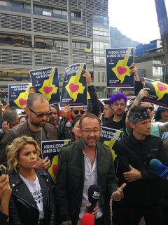 Adriana Lucía, Santiago Cruz, César López y Mario Muñoz, artistas.