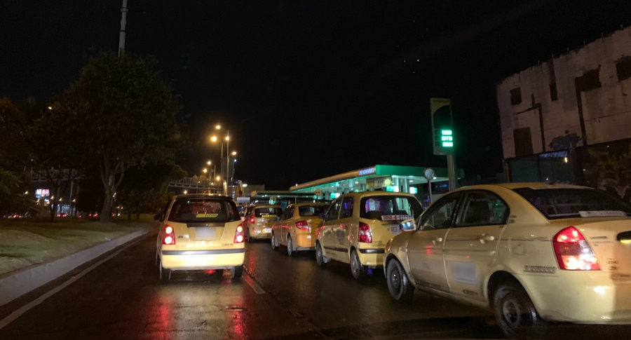 Taxistas en Bogotá