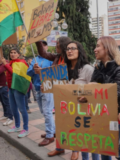 Manifestación contra Evo Morales en La Paz, Bolivia