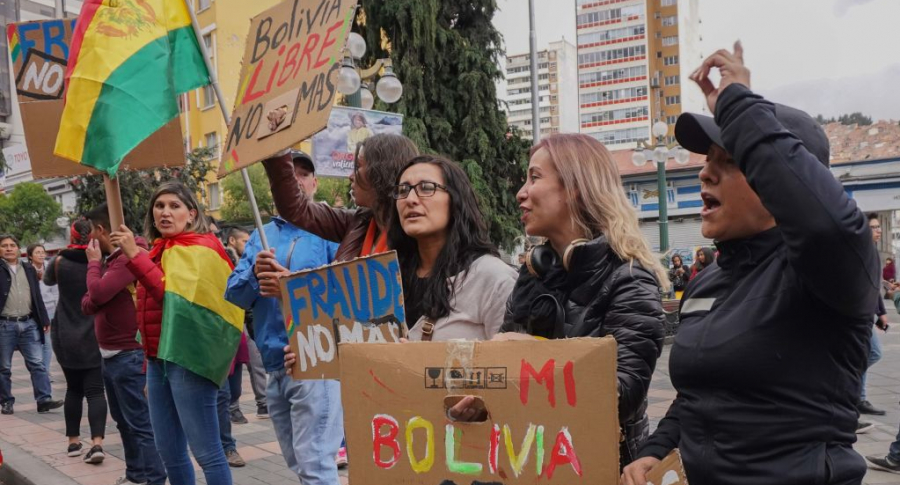 Manifestación contra Evo Morales en La Paz, Bolivia