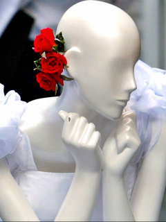 Maniquí con vestido de novia