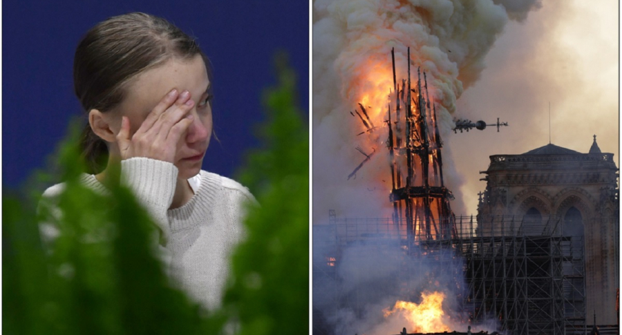 Greta Thunberg y Notre Dame