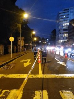 Ciclovía nocturna en Bogotá