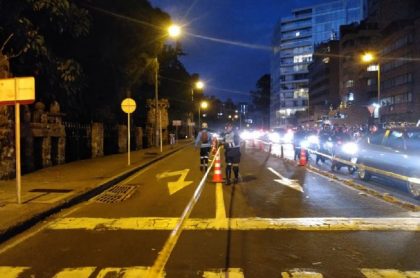 Ciclovía nocturna en Bogotá