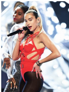 Dua Lipa y Morat ( Martín Vargas, Juan Pablo Isaza, Simón Vargas y Juan Pablo Villamil)