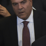 Carlos Felipe Mejía y Álvaro Uribe, senadores.