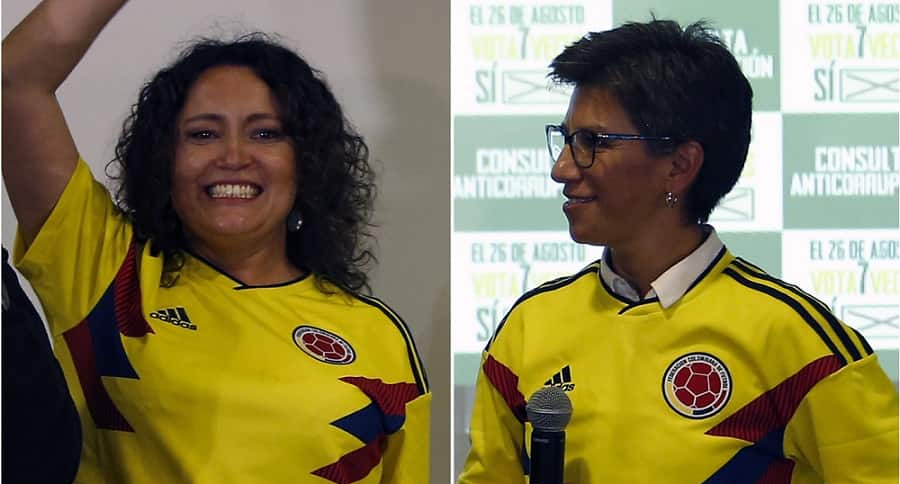 Angélica Lozano, senadora, y Claudia López, alcaldesa de Bogotá.