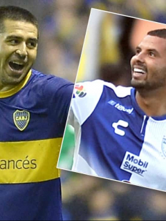 Juan Román Riquelme y Edwin Cardona