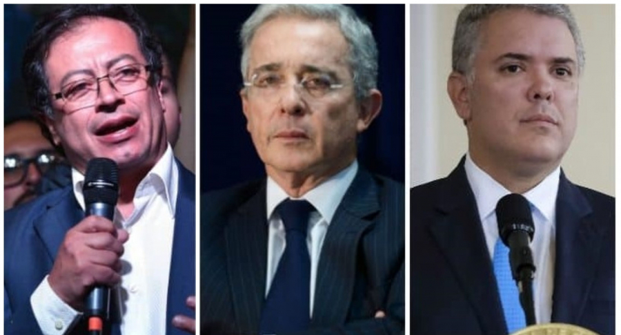 Gustavo Petro, Álvaro Uribe e Iván Duque