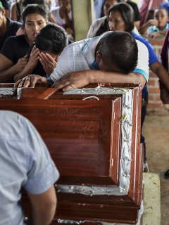 Funeral de líder social en Caloto, Cauca.