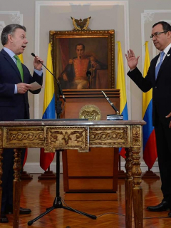 Juan Manuel Santos y Alfonso Prada