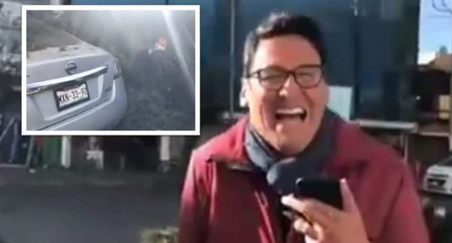 Reportero narró cuando un árbol cayó sobre su carro