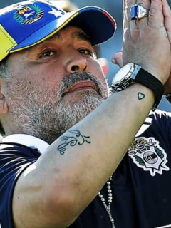 Diego Maradona, Hárrinson Mancilla y Jonathan Agudelo