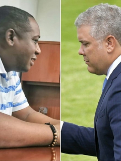 Leyner Palacios, líder social, e Iván Duque, presidente de Colombia.