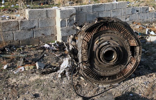 Motor de avión ucraniano siniestrado en Irán