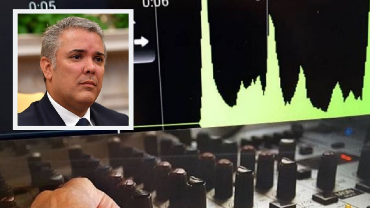 Collage: imagen de referencia sobre chuzadas / foto de Iván Duque