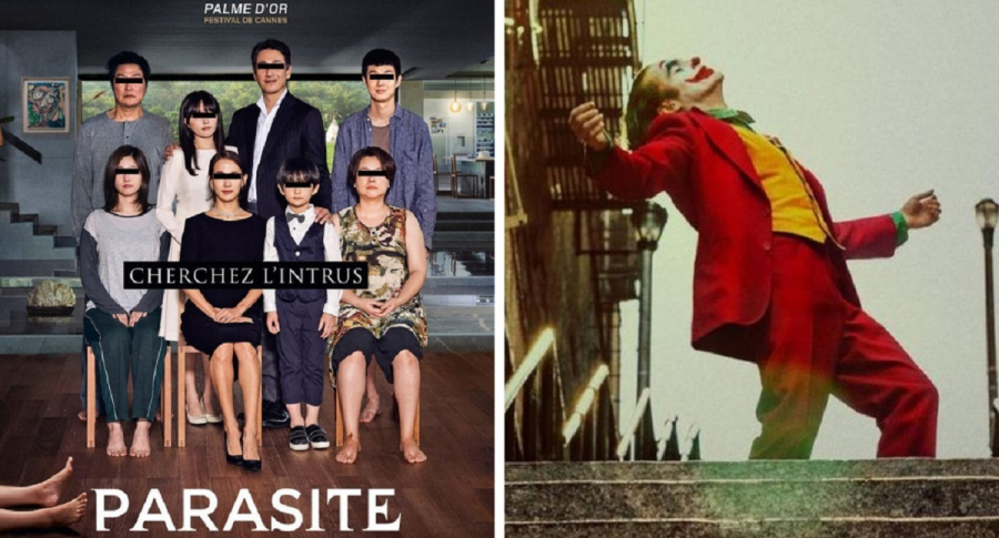 Afiches de las películas 'Parasite' y 'Joker'