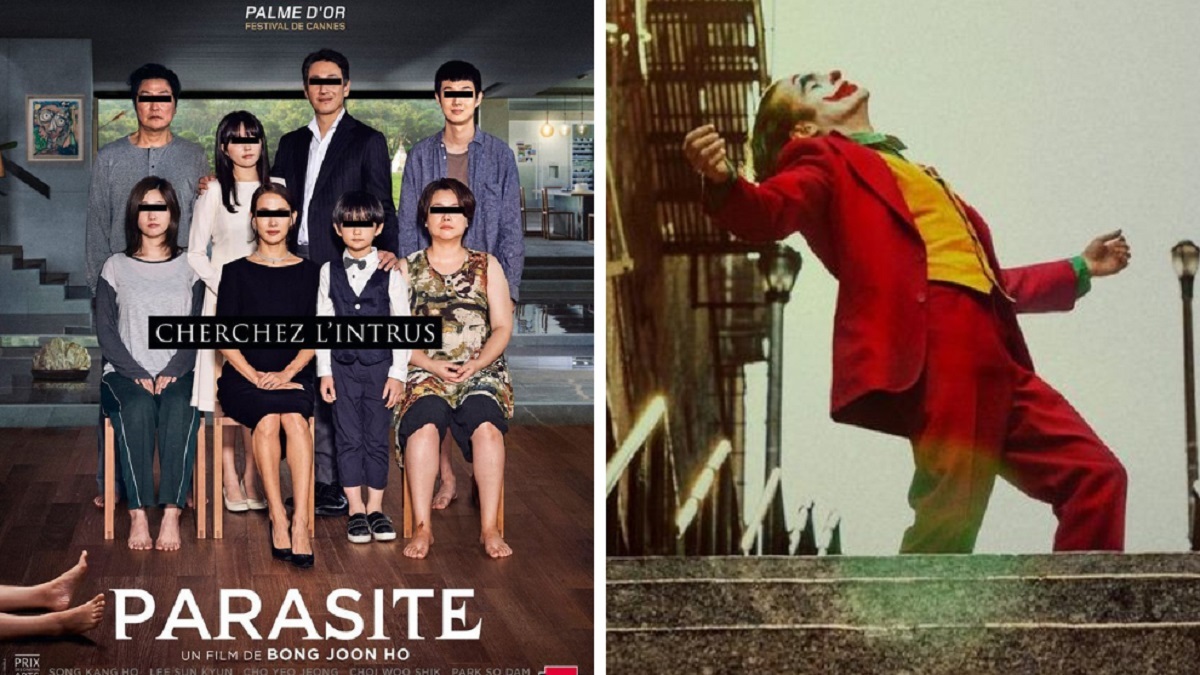 Afiches de las películas 'Parasite' y 'Joker'