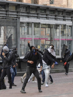 Manifestaciones paro nacional el 21 de enero en Transmilenio