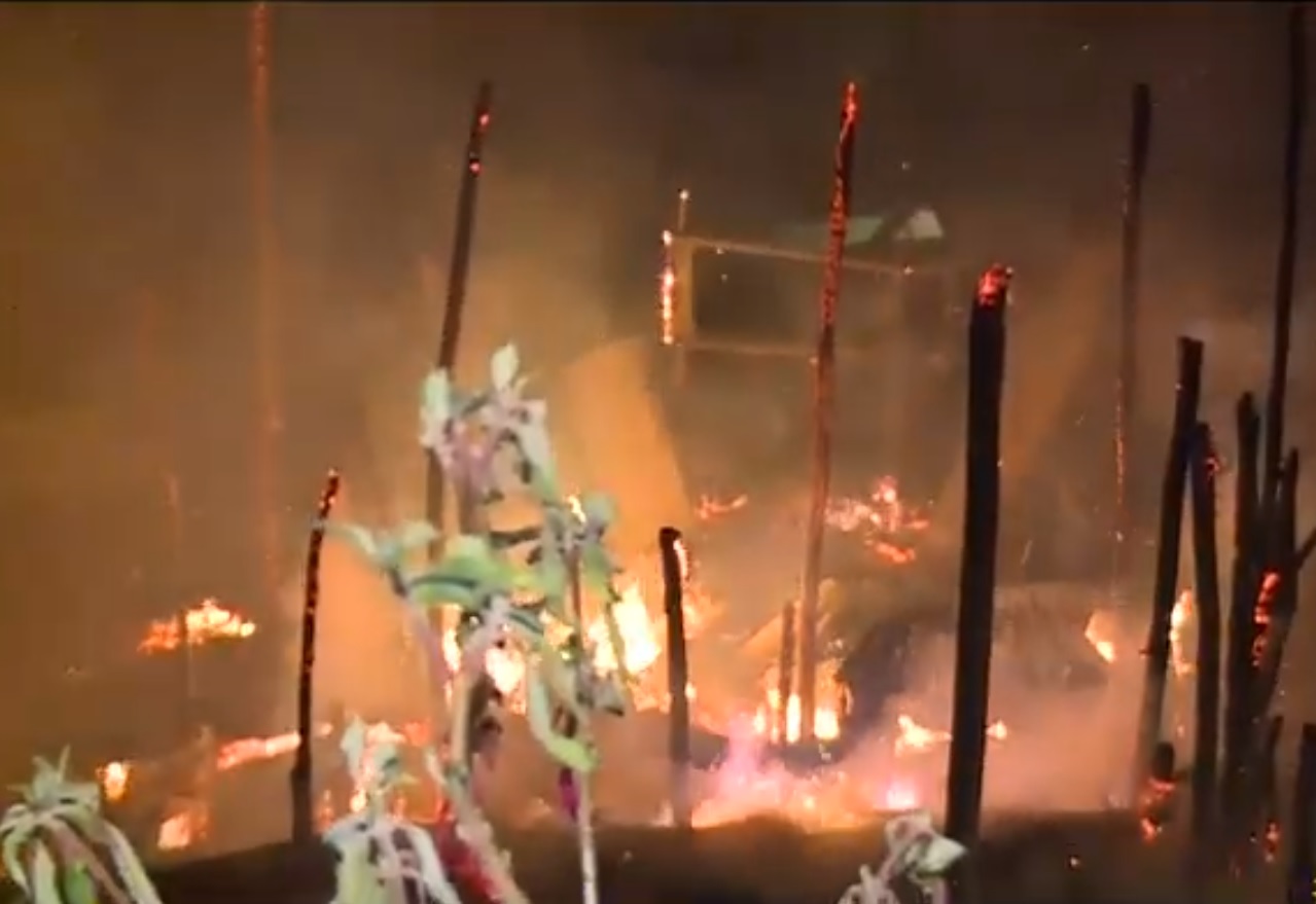 Incendio en la localidad de Santa Fe, de Bogotá