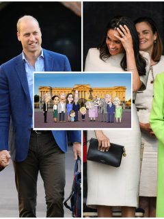 Príncipe George, prínncipe William / Meghan Markle y la reina Isabel II