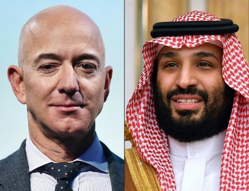 Jeff Bezos y Mohamed bin Salmán