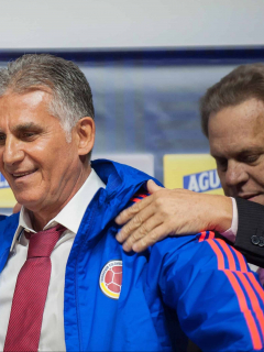 Ramón Jesurún, presidente de la Federación Colombiana de Fútbol, y Carlos Queiroz, técnico de la Selección Colombia.
