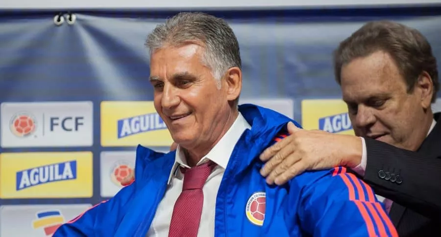 Ramón Jesurún, presidente de la Federación Colombiana de Fútbol, y Carlos Queiroz, técnico de la Selección Colombia.