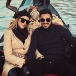 Harold Jiménez, productor, con su novia, la modelo Daniela Ospina, y el cantante Maluma.