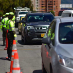 Policias y carros en Bogotá