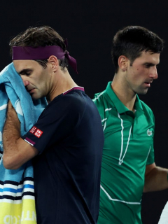 Roger Federer y Novak Djokovic, en el Abierto de Australia 2020