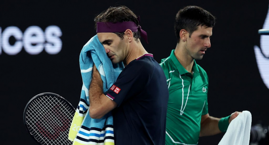 Roger Federer y Novak Djokovic, en el Abierto de Australia 2020