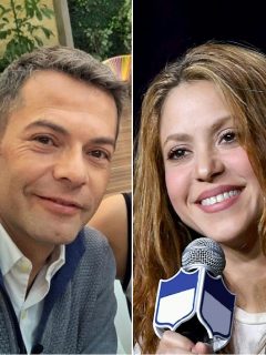 Iván Lalinde, presentador, y Shakira, cantante.