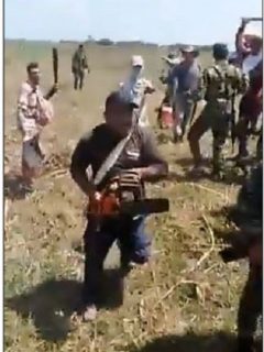 Hombre con motrosierra