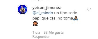 Instagram Yeison Jiménez.