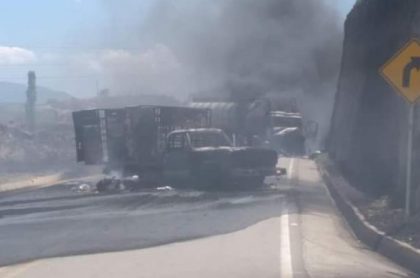 Vehículos quemados en Norte de Santander