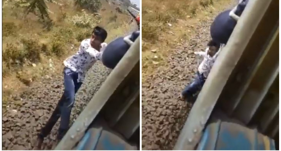 Hombre cae de tren.