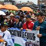 Marcha de profesores en Colombia.