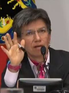 Claudia López en la Asamblea Universitaria