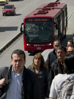 Transmilenio en Bogotá.