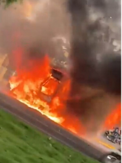 Bus incendiado en Bogotá