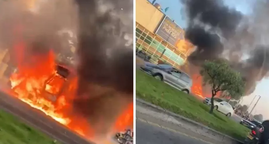 Bus incendiado en Bogotá